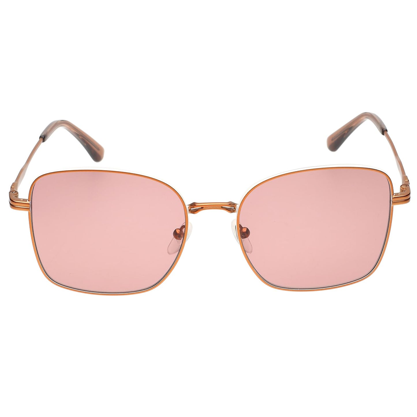 Calvin Klein|Brown Full Frame Square Sunglasses|100% UV Protected (Uv 400) Pink Lens|Women's|Large|CK 23100 108 56 S