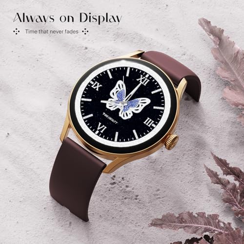 Fire-Boltt Glitz Women Smart Watch with 1.19” AMOLED Display, Bluetooth Calling, Rotating Crown, Always On Display, 1000 Nits Brightness, IP68 Waterproof Mocha Brown