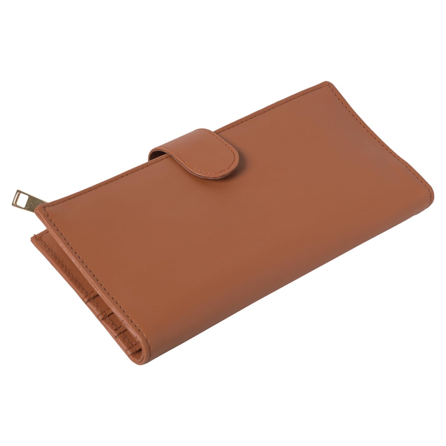 ShopMantra Wallet for Women's | Clutch |Two Fold Wallet| Vegan Leather | Holds Upto 10 Cards 1 ID Slot | 2 Notes & 1 Coin Compartment | Magnetic Closure| (Tan)