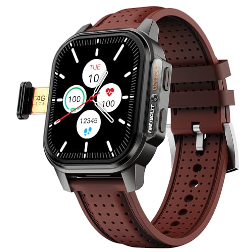 Fire-Boltt Snapp Smart Watch, Selfie Camera, 4G Nano-SIM Slot, 54.1mm AMOLED Display, Play Store- Unlimited apps, 1000mAh Battery, 2GB/4GB RAM + 16GB/64GB ROM (Marlet Maroon)