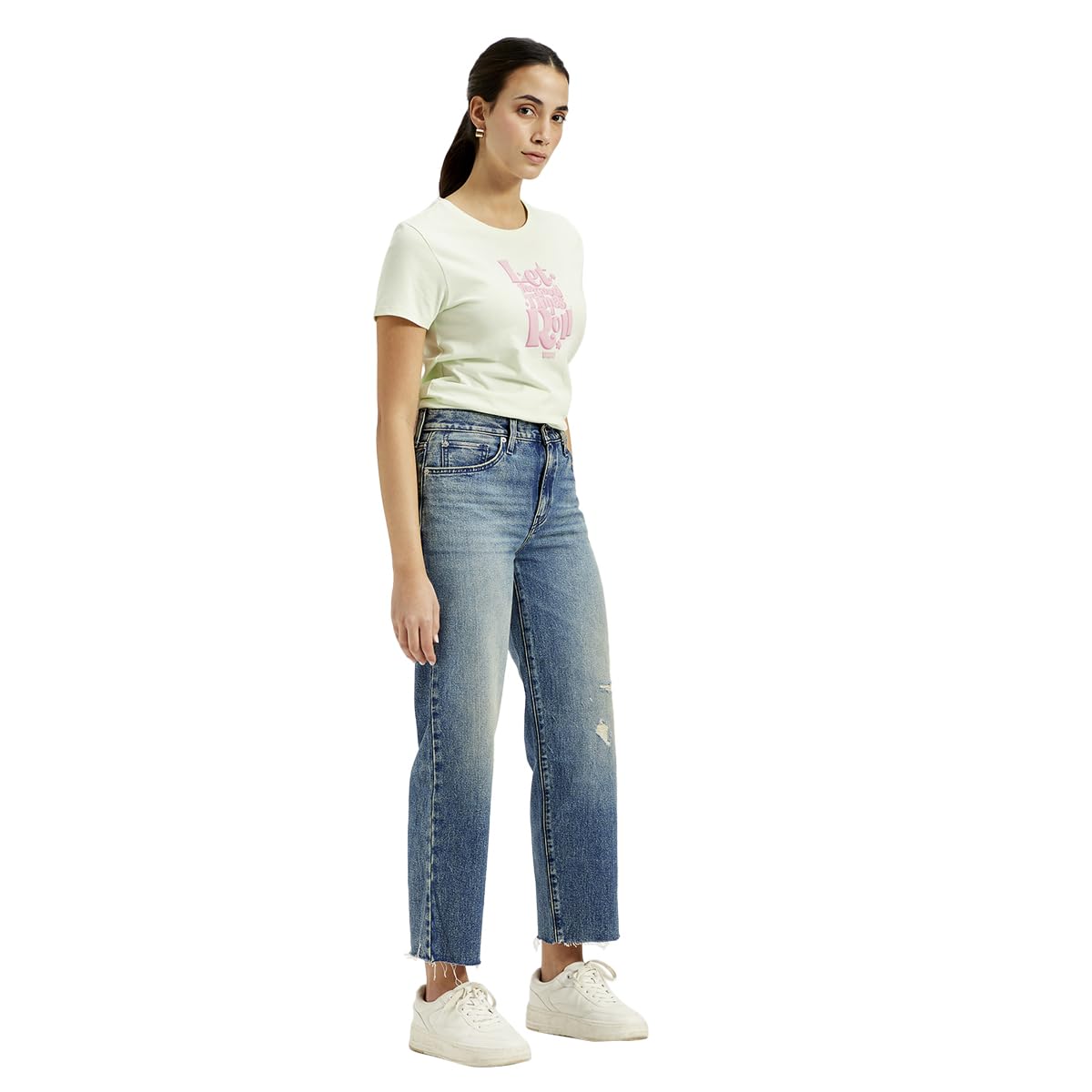 Women's Mid Rise 94 Baggy Fit Blue Jeans