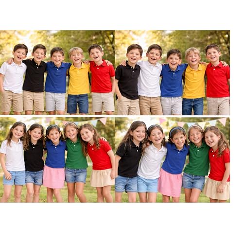 Kids Girls Polo T-Shirt | Half Sleeves | 100% Organic Cotton Rich Bio-Wash Fabric | Ultra Soft & Breathable | Regular Fit | Plain Solid Color Casual Wear(5-6Year, Red)