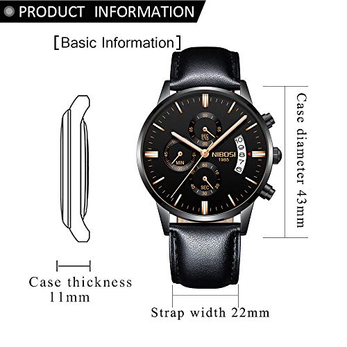 NIBOSI Chronograph Men's Watch (Black Dial Black Colored Strap)