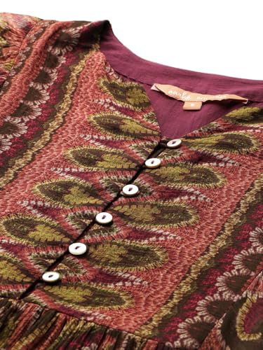 Aarke Ritu Kumar Olive Petal Paisley Midi Dress