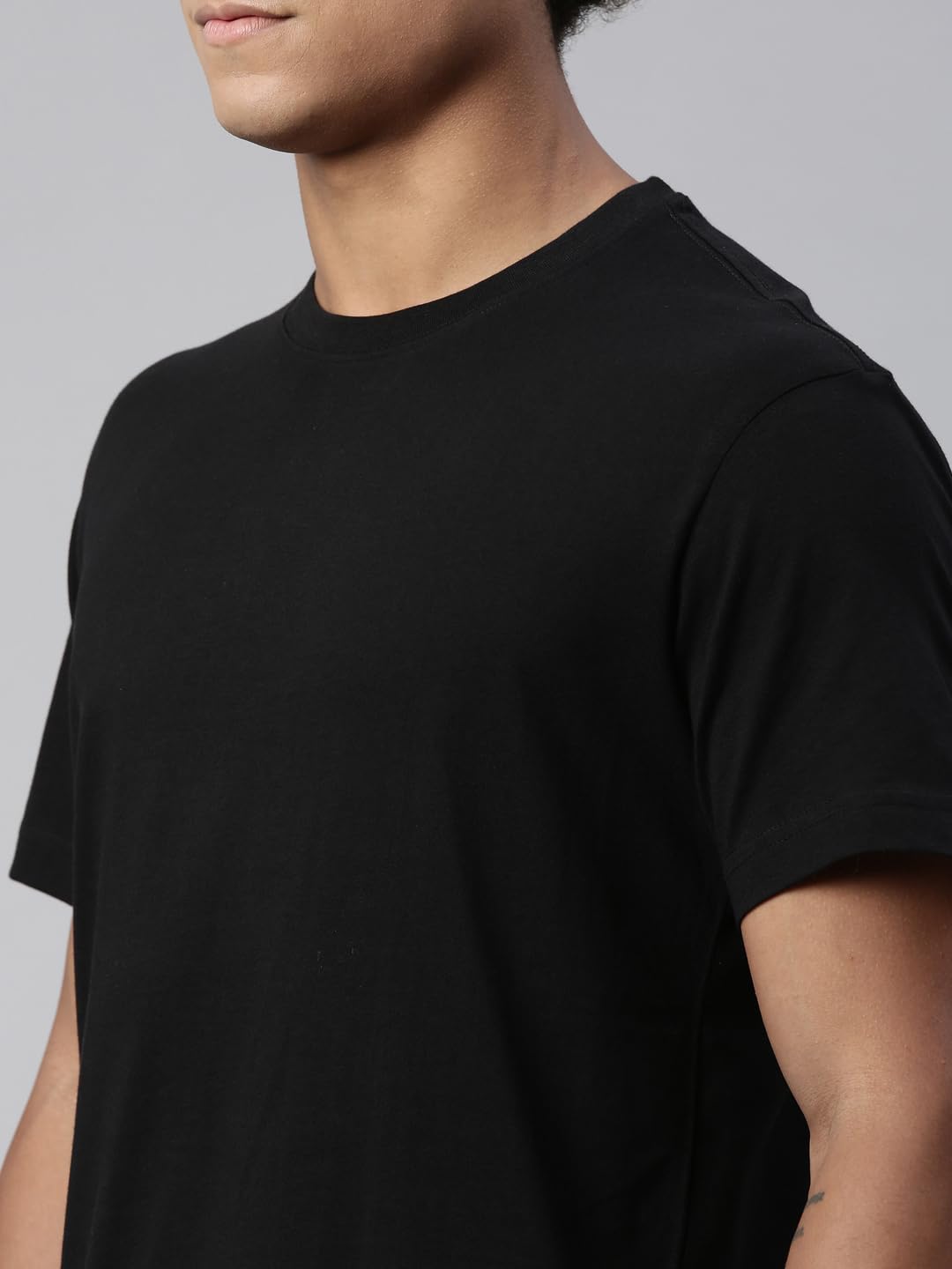Levi's Men's Cotton Plain Regular Fit T-Shirt (Pr679313_Black L)