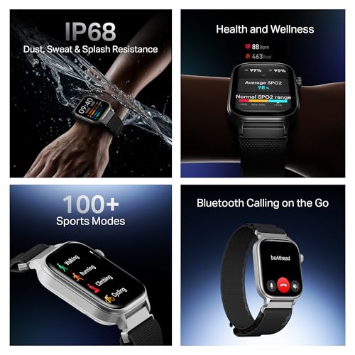 boAt Storm Infinity Plus w/20 Days Extensive Battery Life, Huge 680 mAh, Only Charge Once a Month, 1.96" Display, Functional Crown, Multiple Sports Modes, smart Watch for man & Woman (Sports Black)