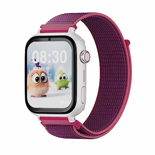 SaveFamily SaveWatch Plus 4G. Smartwatch for children. Call, video, Face ID, Customizable straps, UltraSlim, Wallpapers, Music, Bluetooth, App Store (White/Raspberry)