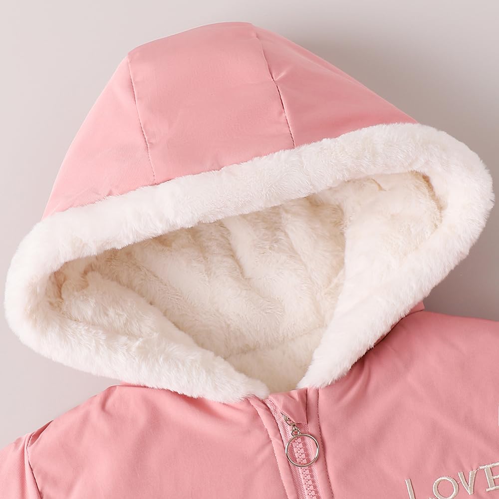 Hopscotch Girls Full Sleeves Pink Bunny Applique Hooded Jacket (3-4 Years)