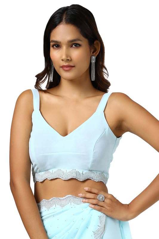 Soch Womens Powder Blue Georgette Saree