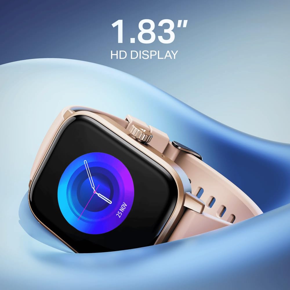 boAt Wave Astra Neo Smartwatch Bluetooth Calling, 1.83” HD Display, Health & Wellness Suite, IP68 Resistance, Functional Crown (Cherry Blossom)
