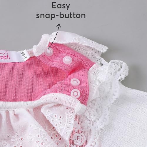 Hopscotch Textured Lace Trim Bodysuit (9-12 Months)