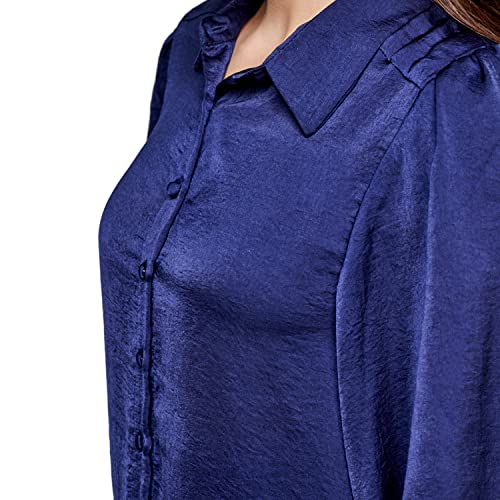 AND Women's Skinny Fit Tunic Shirt (FW22AS056THS_Navy XL)