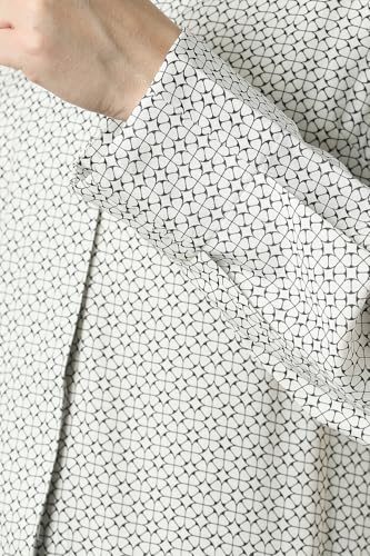 Women White Print Long Sleeves Shirt