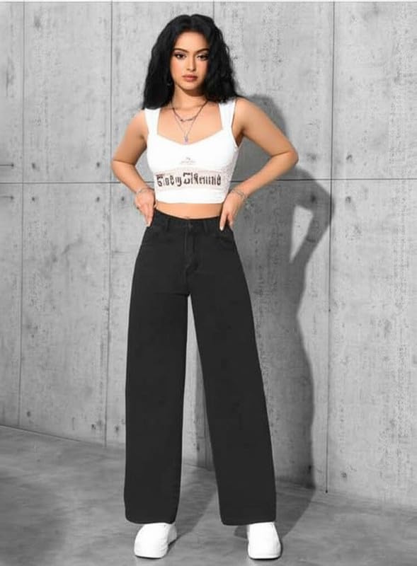 Ben Martin Baggy Jeans for Women || Women,s Loose Jean Pants || Oversized Jean's for Women's || Wide Leg Jean,s for Woman || Casual Jins for Woman's || Loose Jin Pant for Woman,s Black 05-26