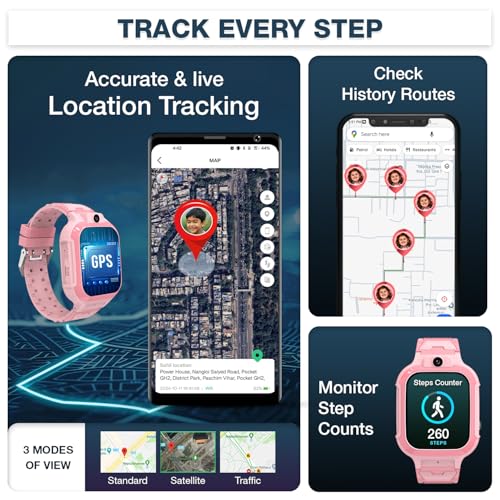 sekyo Carepal Pro (Smartchoice) Kids Smart Watch for Boys Girls | 4G Sim, Video Calling, Live GPS Tracker |App Control, Habit Coach, Pedometer, Safe Zone Alert, SOS, Family Chat | SmartWatch for Kids