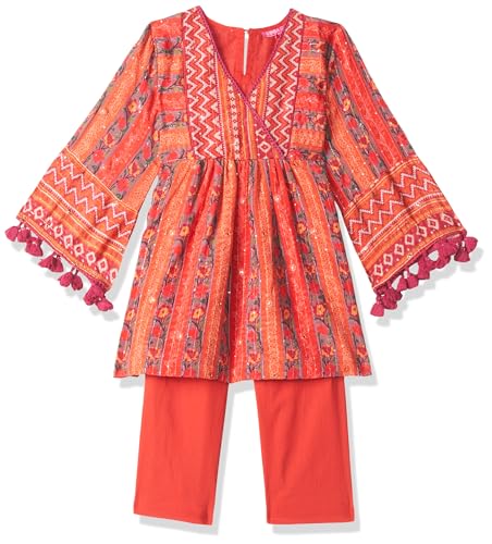 BIBA GIRL PRINTED GATHERED KID(KW5387_RED_11)