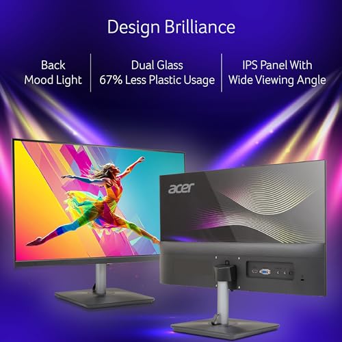 Acer RS272 P1 27 Inch IPS FHD Monitor | 144Hz Refresh | 1ms VRB | AMD FreeSync | Ultra Slim 6.9mm ZeroFrame Design | HDMI + VGA | 99% sRGB | Dual Glass Design | Built-in Speakers | Tilt Adjustable