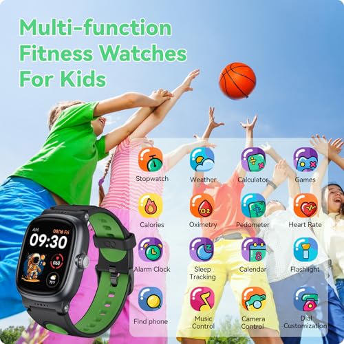 Smart Watch for Kids with Heart Rate Sleep Monitor, Games/Alarm/IP68 Waterproof Smart Watch for Boys Girls, Step Calorie Pedometer Activity Tracker, Kids Fitness Watch Birthday Gifts for Aged 4-16
