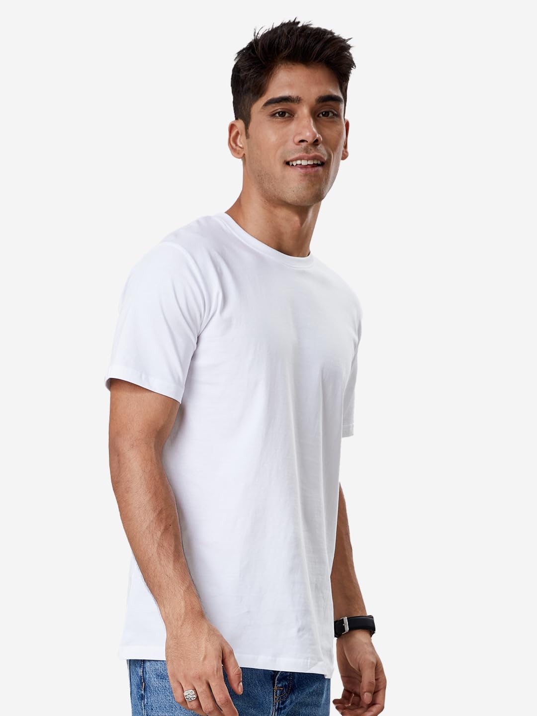 The Souled Store Original Solids: White Men T-Shirts