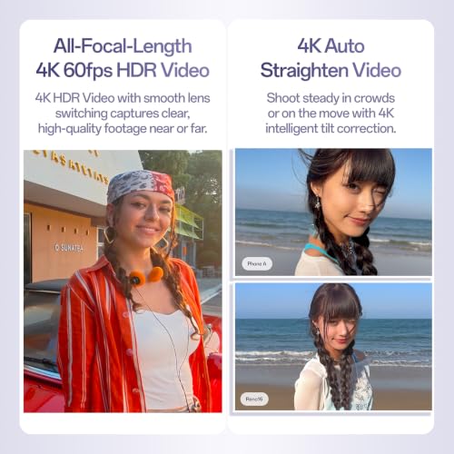 Oppo Reno16 5G (Starry White, 8GB, 256GB) | 3D Design | 50MP 3.5X Telephoto Camera | 4K 60fps HDR Video | AI Remix Collage | Snapdragon 7 Gen 4 | 6700mAh 80W SUPERVOOC | ColorOS 16 | IP69K
