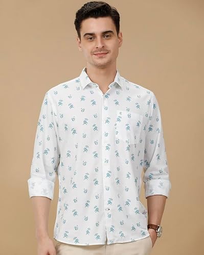 Cavallo by Linen Club Men's Stars Slim Fit Shirt White