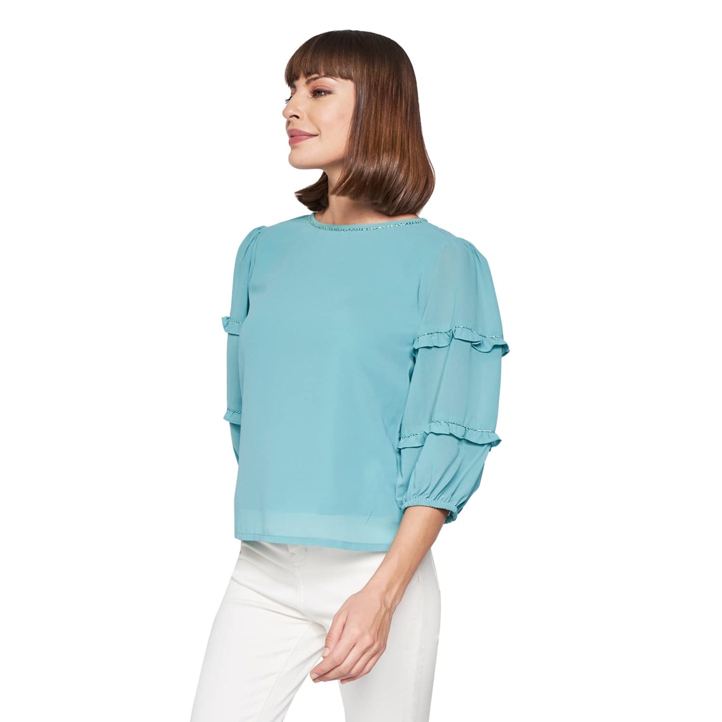 AND Women's Regular Shirt (SS22AB036TPG_Teal 16)