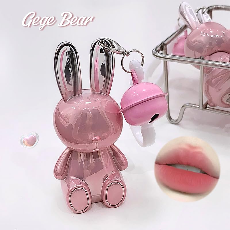 Gege Bear Pink Bunny Velvet Mist Lip Cream – Waterproof, Matte Lipsticks for Women with Soft Blurring Effect, Long-Lasting Lightweight Lip Color, Smudge-Proof & Airy Texture for a Cloud-Like, Plush Look (06-Jujube, 1.8g)