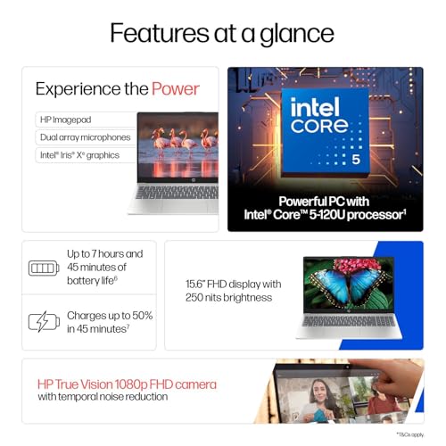 HP 15, Intel Core 5-120U (8GB DDR4, 512GB SSD) FHD, Anti-Glare, Micro-Edge, 15.6''/39.6cm, Win11, M365 Basic(1yr), Office Home24, Silver,1.59kg, fd0651TU, FHD Camera w/Privacy Shutter, Backlit Laptop