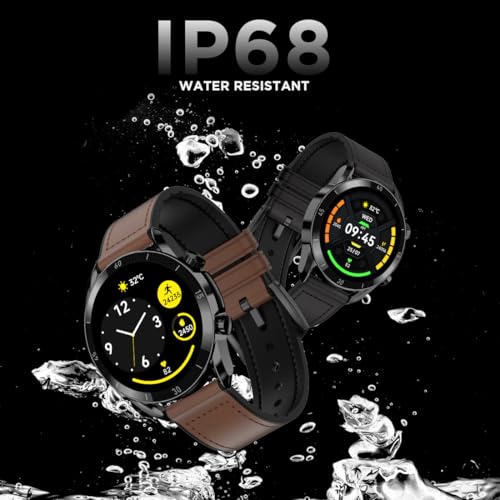 Fire-Boltt Legacy Luxury Round Smart Watch 1.43″ Super AMOLED, Bluetooth Calling, Wireless Charging, Voice Assistant, SPO₂ & Heart Rate Monitor, 110+ Sports Modes, Smart Watch for Men & Women - Brown