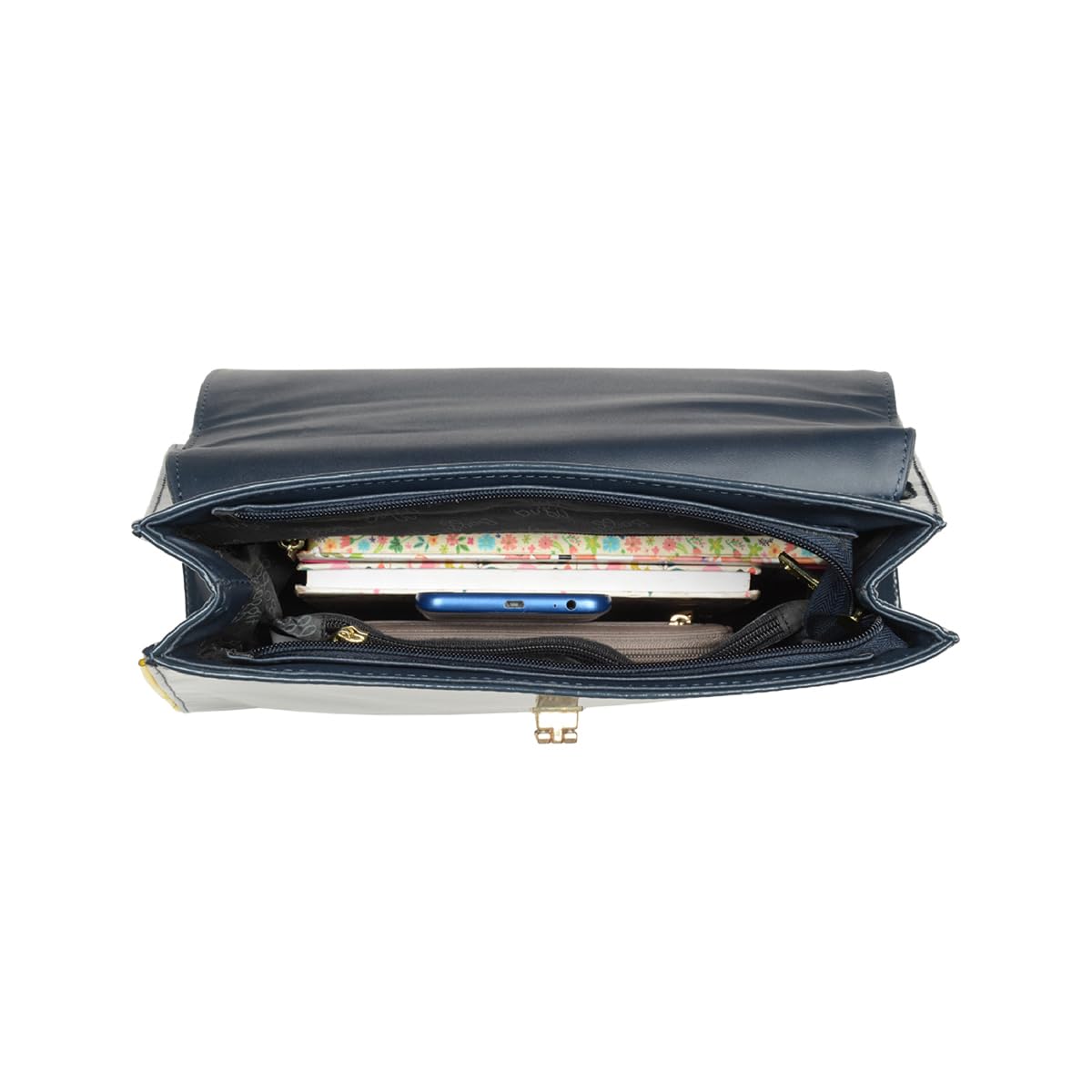 Baggit Women Blue Satchel Sling Bag Medium Size | Ladies Stylish Casual Cross Body Purse Handbag