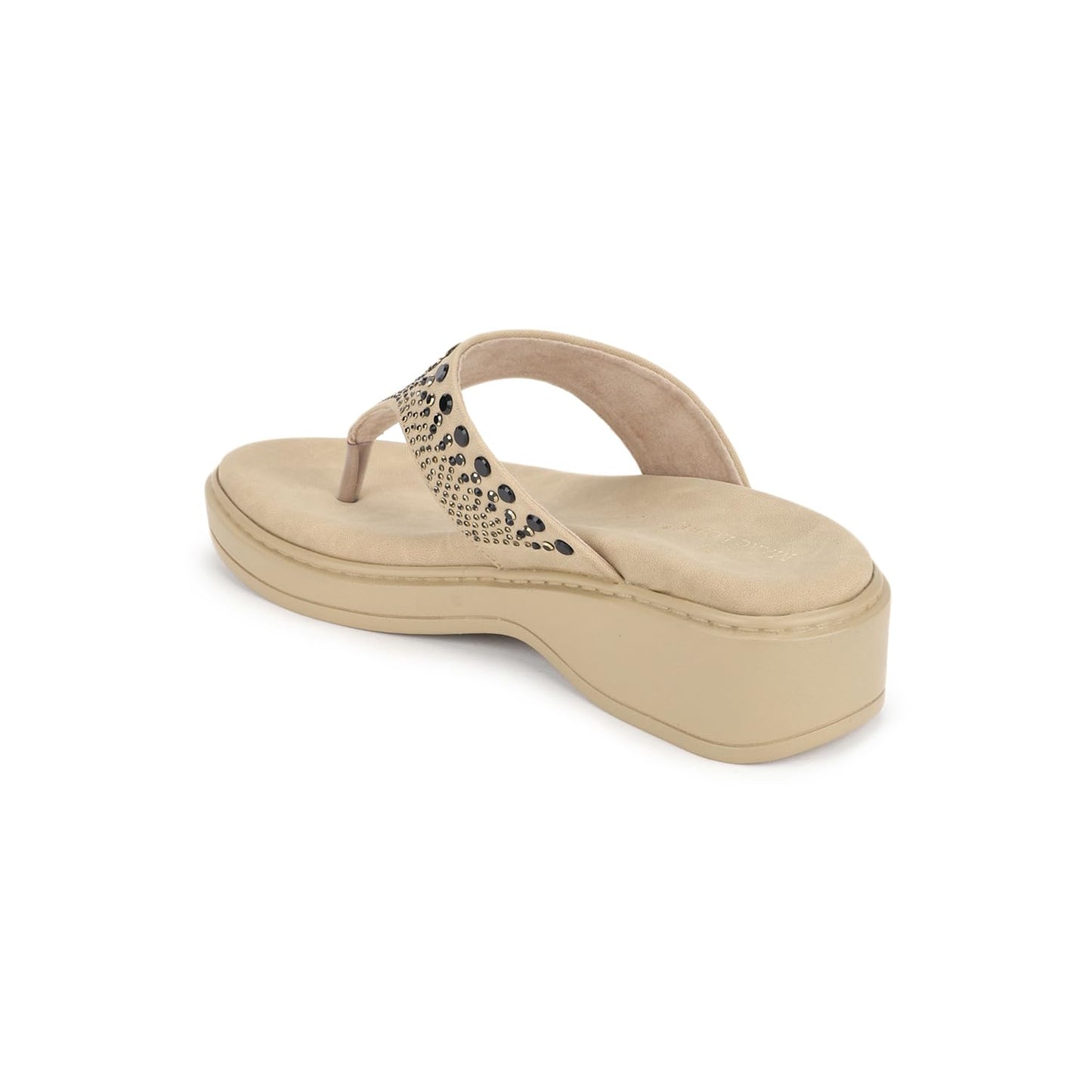 Marc Loire Women's Smart Casual Embellished Wedge Heels Sandals (Beige, UK Footwear Size System, Adult, Women, Numeric, Medium, 8)