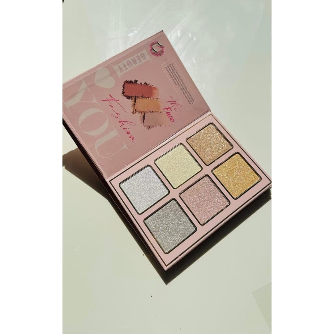 MagicHuda 5 In 1 Makeup Book Kit Highlighter Blush Contour Lip Eyebrow Palette (Glitter And Matte) Eyeshadow Palette All In One Makeup Kit.