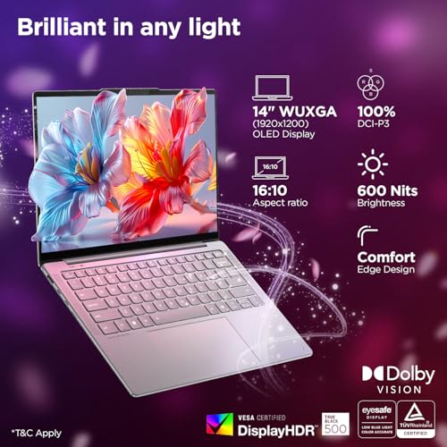 Lenovo Yoga Slim 7 Aura Edition Intel Core Ultra 5 226V,Copilot+ AI PC(16GB RAM/1TB SSD/14(35.5cm)/WUXGA OLED/40 Tops/Windows 11/Office Home 2024/1Yr ADP Free/Grey/1.19Kg), 83JX005FIN AI Laptop