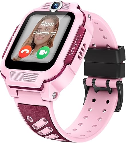 imoo Z3 Kids Smartwatch, 4G Video/Voice Call & Real-time GPS Tracker, 1.5″ HD Screen IP68 20m Waterproof, 8GB Large Storage Parent Control and Safety Protection(Pink) (Pink)