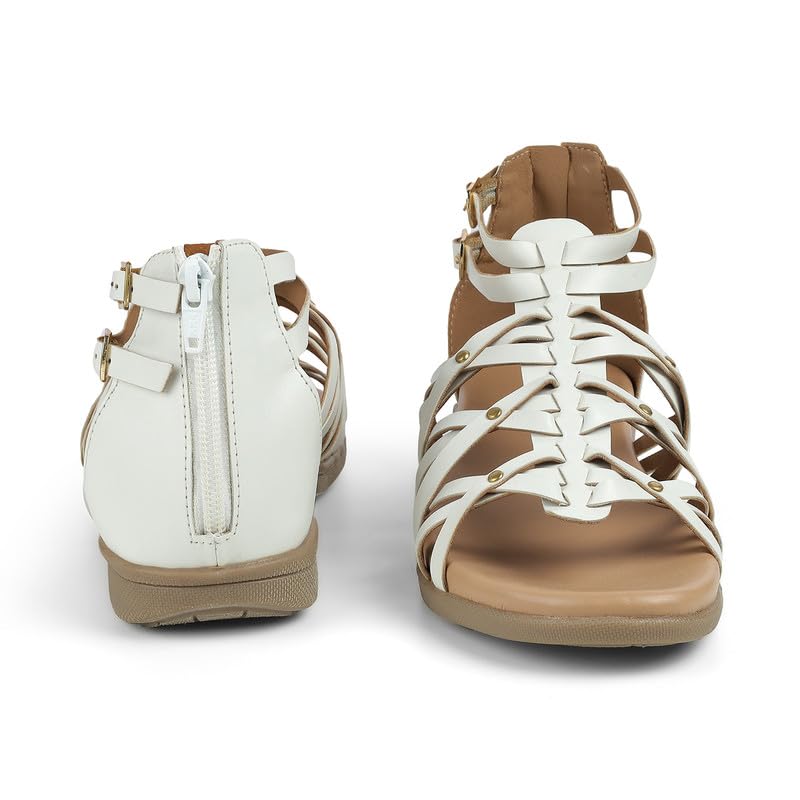 tresmode GREEK White Women's Casual Platform Flats in Size 6 UK / 39 EU