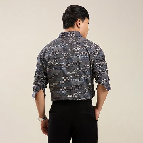 MARK & ALBERT Men's Luxury Giza Cotton Digital Printed Shirt Full Sleeves Shirts for Men