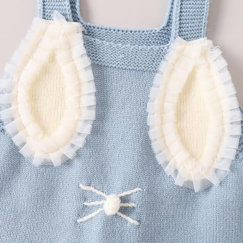Hopscotch Girls Sleeveless Blue 2-Pc Bunny Ear Pleated Skirt Set For Ages (3-4 Years)