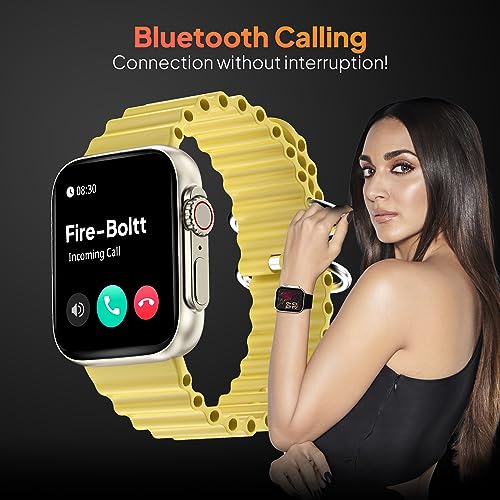 Fire-Boltt Gladiator 1.96" Biggest Display Smart Watch with Bluetooth Calling, Voice Assistant &123 Sports Modes, 8 Unique UI Interactions, SpO2, 24/7 Heart Rate Tracking (Yellow)