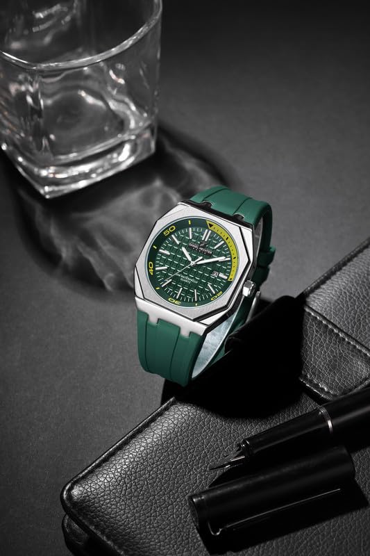 Daniel Hechter Paris Monceau Collection Analoge Watch for Men with Textured Octagone Dial and Silicon Strap-DHM1008