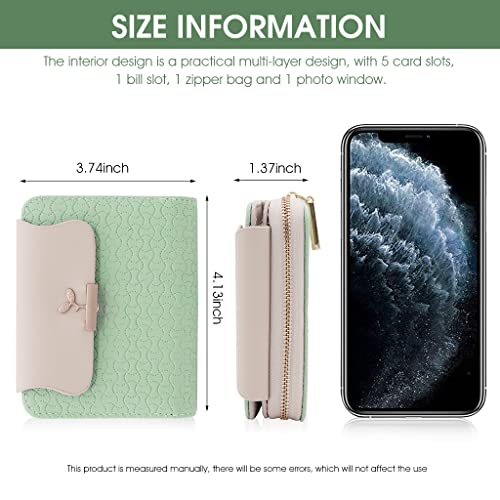 PALAY Small Wallet for Women PU Leather Bifold Zipper Card Coin Purse