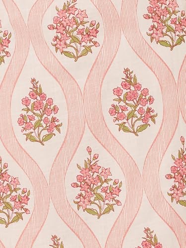 Max Women Floral Print Straight Kurta(Peach_M)