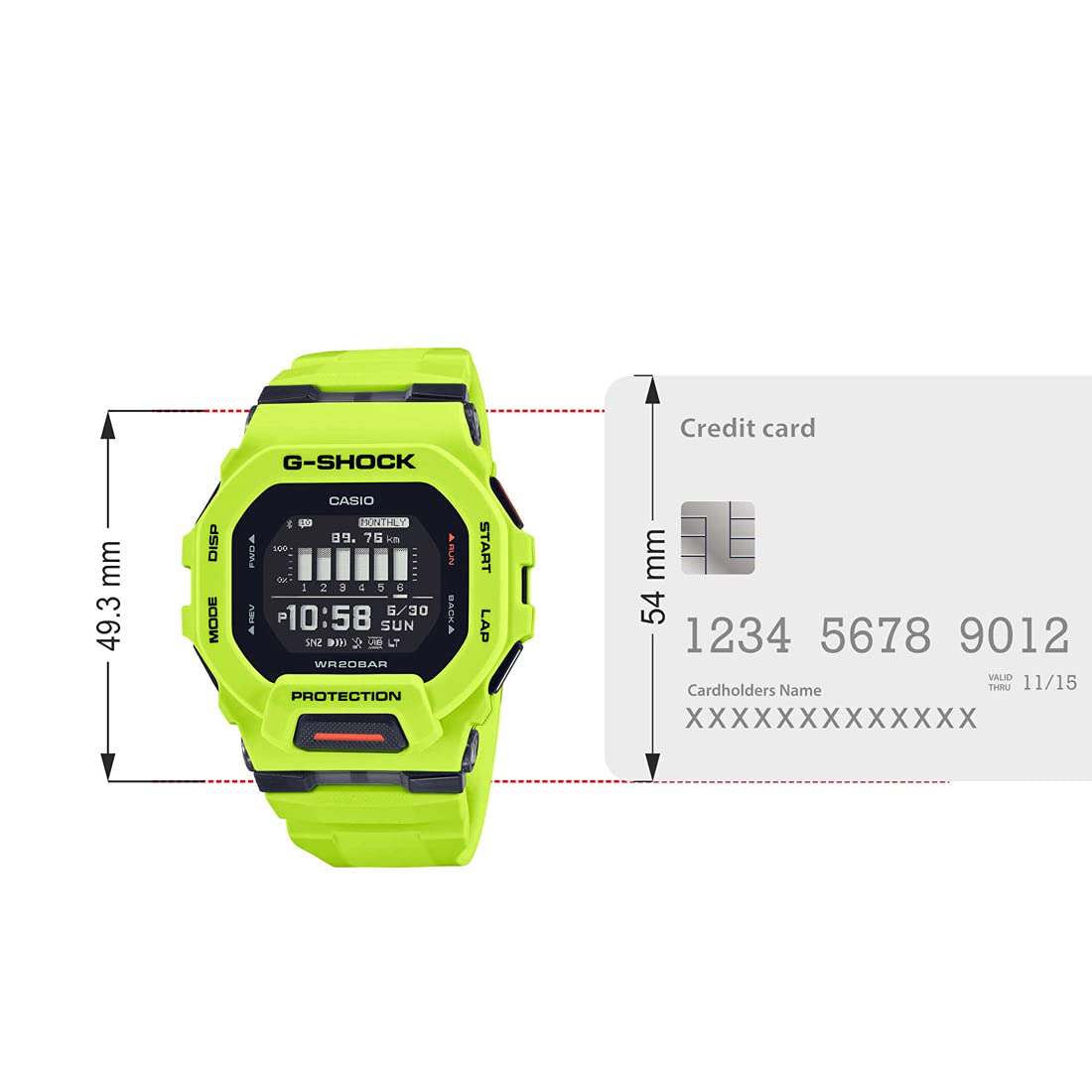 Casio G-Shock GBD-200-9DR Digital Dial Lime Green Resin Strap Men's Watch Bluetooth Workout Tracking G1148