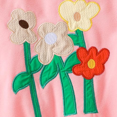 Hopscotch Girls Pink Full Sleeves Floral Applique Colourblock Jacket For Age (3-4 Years)