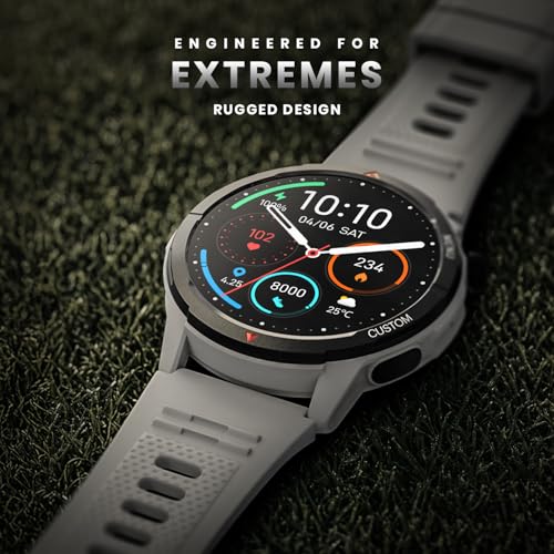 Noise Endeavour 2 Rugged Smart Watch – 1.46″ AMOLED Display, Built-in GPS, ABC Sensors, Up to 7-Day Battery, 5ATM Water Resistance, AI, Strava Integration, for iOS & Android (Silver Grey)