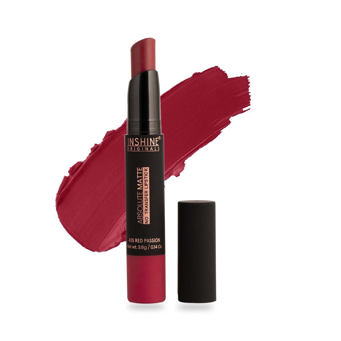 INSHINE Absolute Matte Lipstick - Long-lasting, Transfer-resistant, Velvety Matte Finish with Intense Color, Up to 12 Hours Wear | Perfect for Sophisticated Lips - RED PASSION