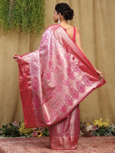 Meena Bazaar Women's Art Silk Saree | Elegant Designer Silk Saree | Soft Lightweight Traditional Ethnic Saree for Wedding, Festival, Party & Special Occasions