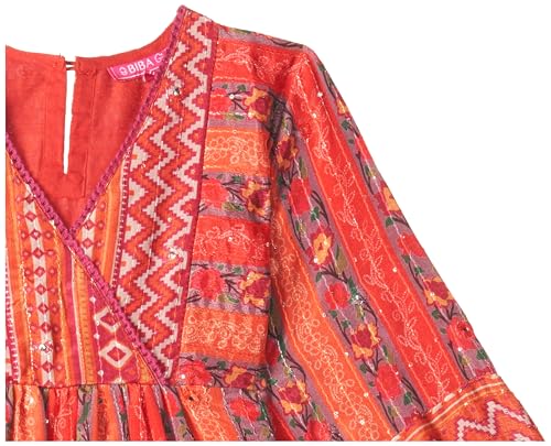 BIBA GIRL PRINTED GATHERED KID(KW5387_RED_11)