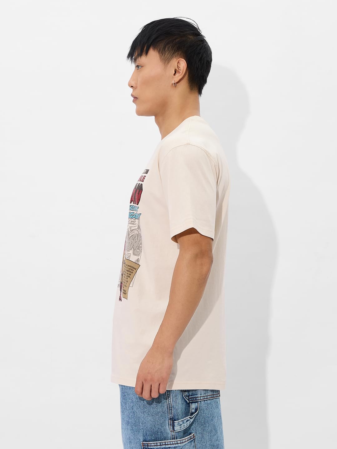 The Souled Store Official Iron Man: Vintage Men and Boys Short Sleeves Round Neck Regular Fit Cotton T-Shirts