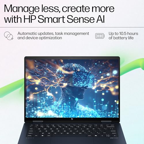 HP Envy x360 AI Laptop, Intel Core Ultra 5 125U, 12 TOPS, 16GB LPDDR5, 512GB SSD, (Win11, Office21, Blue, 1.44 kg) Touchscreen, 3K, OLED, 14-inch (35.6cm), Integrated graphics, 5MP IR camera, fc0078TU