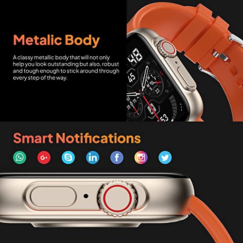 Fire-Boltt Gladiator 1.96" Biggest Display Smart Watch with Bluetooth Calling, Voice Assistant &123 Sports Modes, 8 Unique UI Interactions, SpO2, 24/7 Heart Rate Tracking (Orange)